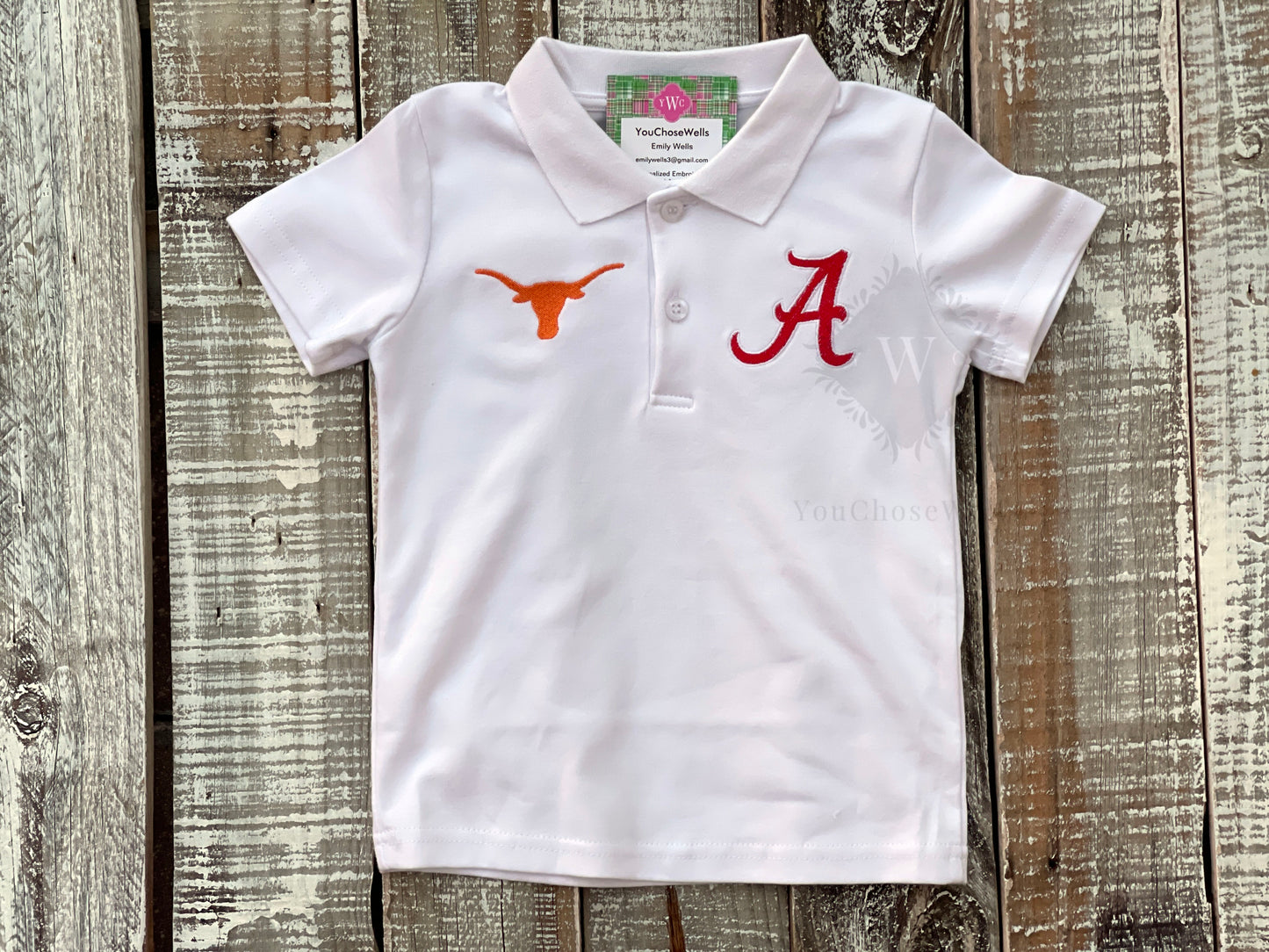 Custom Embroidered, A Windowpane Bubble, Polo Shirt and Short Set, Polo Shirt and Bloomer Set