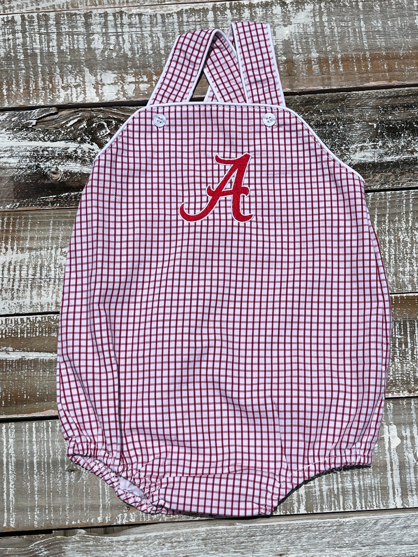 Custom Embroidered, A Windowpane Bubble, Polo Shirt and Short Set, Polo Shirt and Bloomer Set