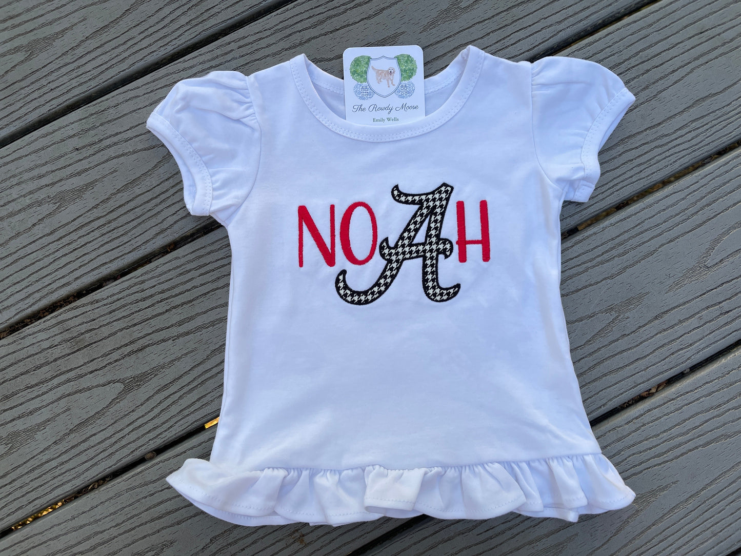 Monogrammed Girl, Boy, Alabama Applique A Shirt, Shirt, Alabama Inspired Boy Shirt, Game Day Outfit, Roll Tide, Houndstooth A, Ruffle Shirt