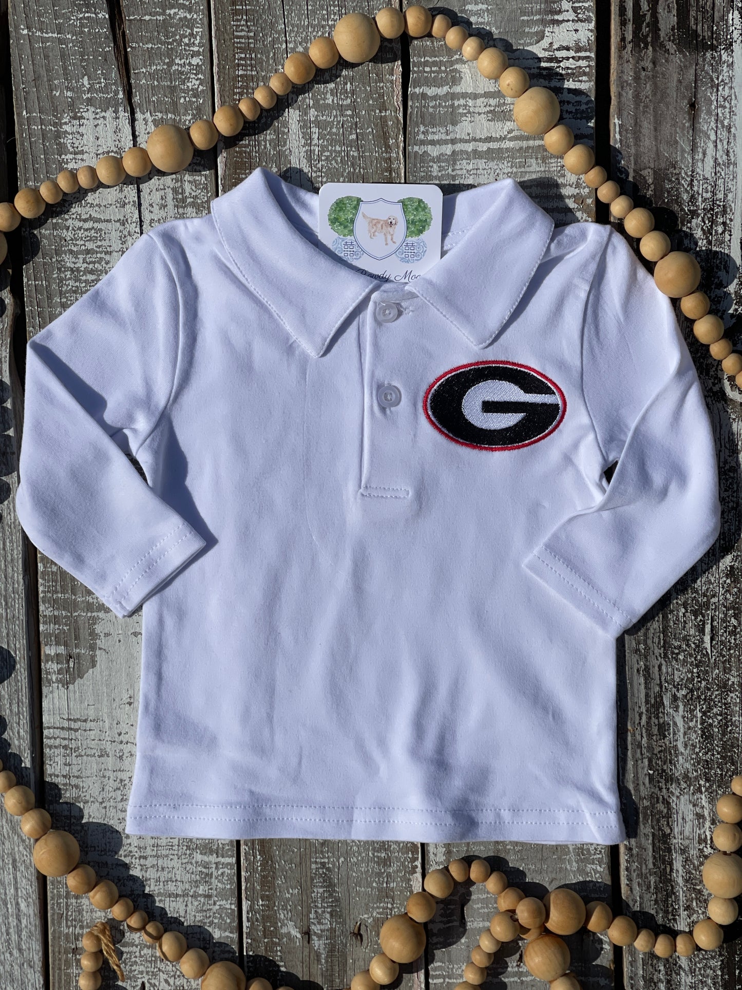 Custom Embroidered, Personalized Game Day G and Bulldog Windowpane Bubble, Polo Shirt and Short Set, and Polo Shirt and Bloomer Set