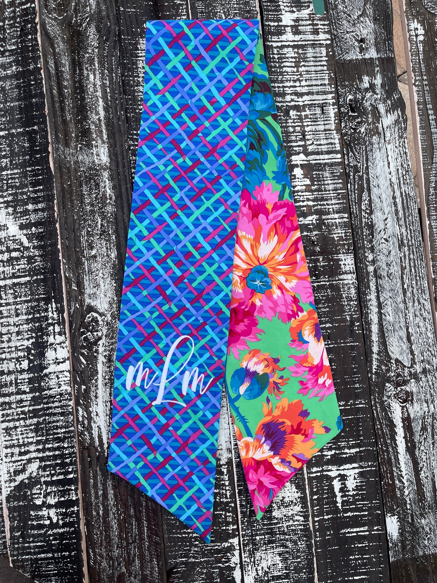 Custom Embroidered, Personalized, Monogrammed Seersucker, Gingham, or Solid SINGLE Sash with TWO Patterns