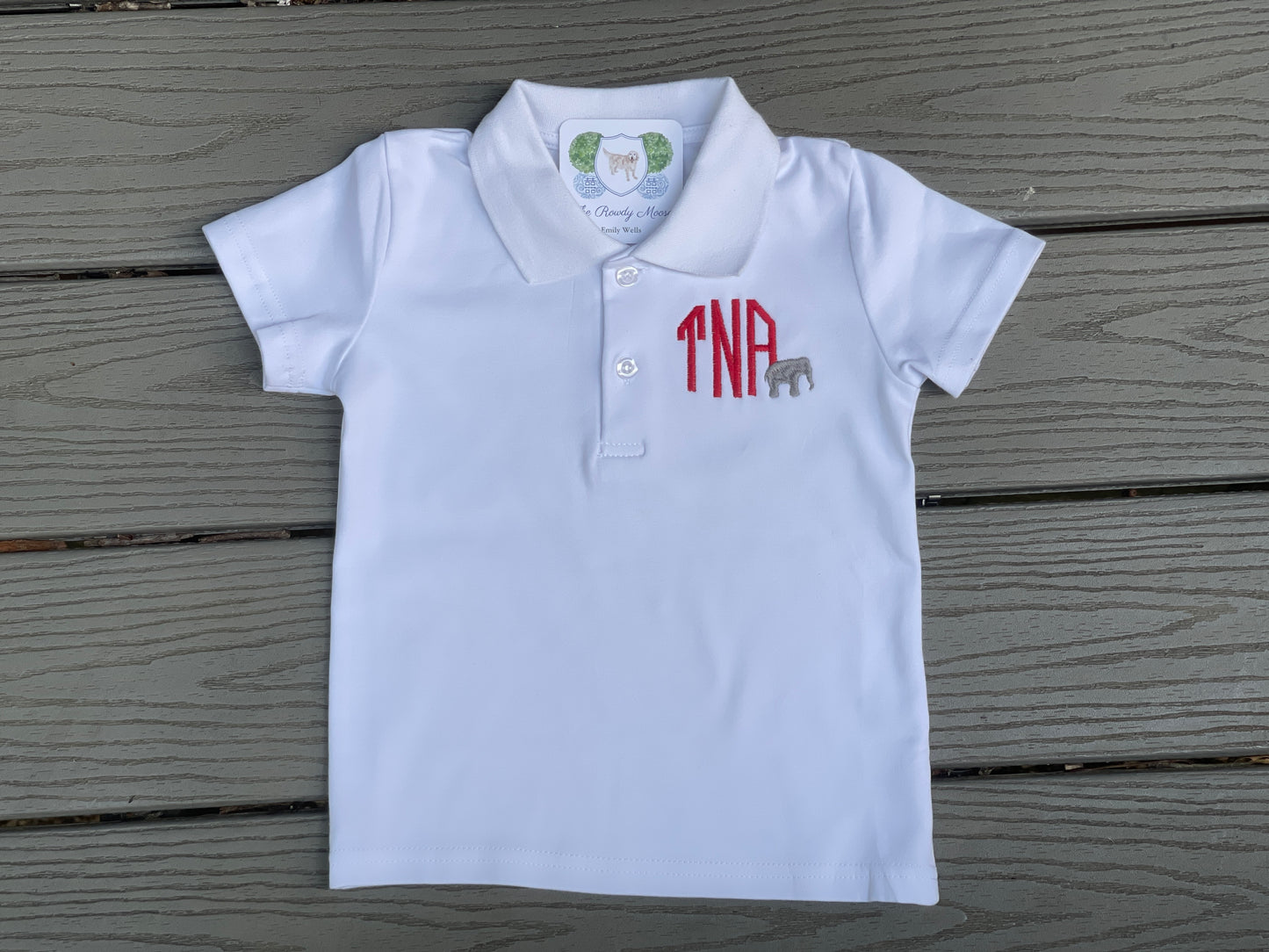 Custom Embroidered, Monogrammed Elephant Windowpane Bubble, Polo Shirt and Short Set, and Polo Shirt and Bloomer Set