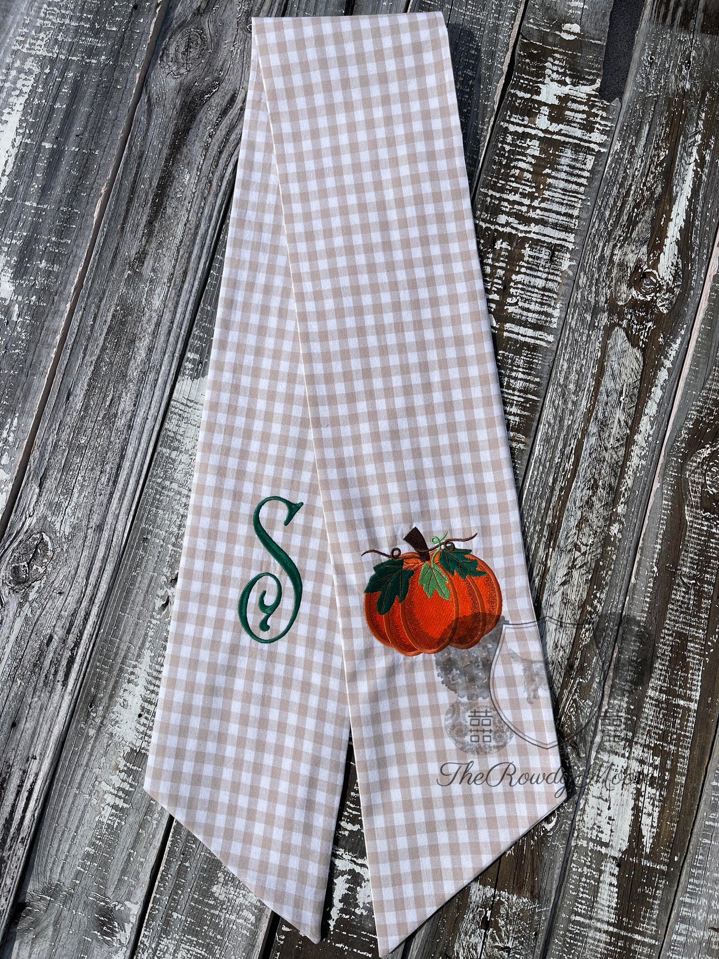 Custom Embroidered, Personalized, Monogrammed Seersucker, Gingham, or Solid SINGLE Sash