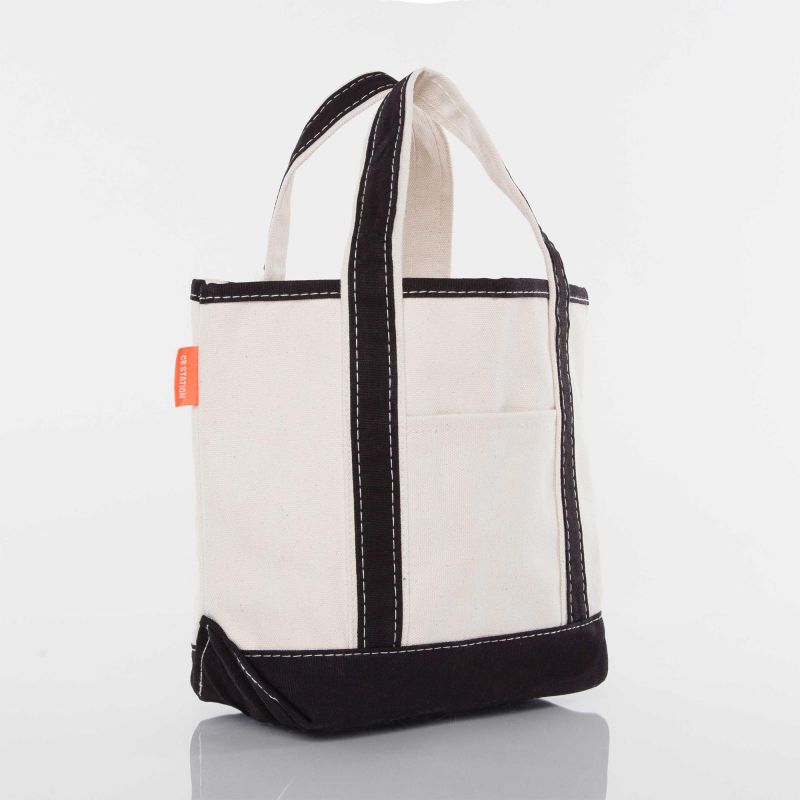 Custom Embroidered, Personalized, Monogrammed SMALL Canvas Boat Tote