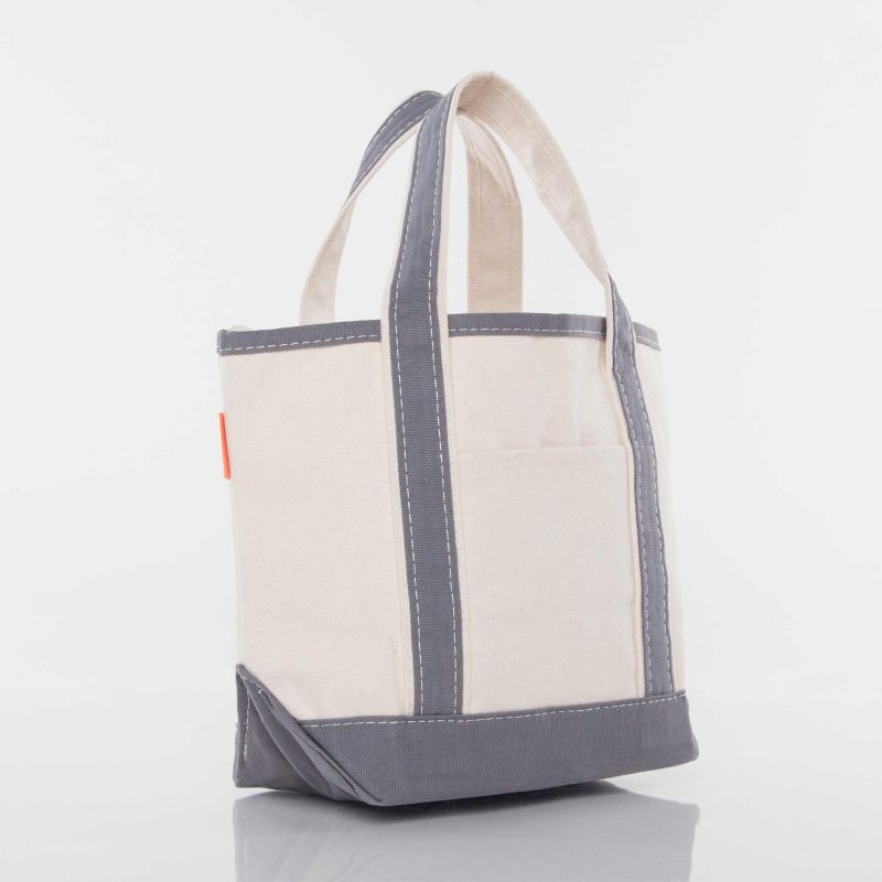Custom Embroidered, Personalized, Monogrammed SMALL Canvas Boat Tote