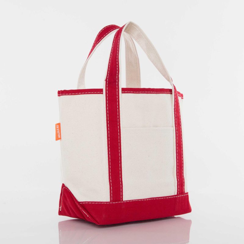 Custom Embroidered, Personalized, Monogrammed SMALL Canvas Boat Tote