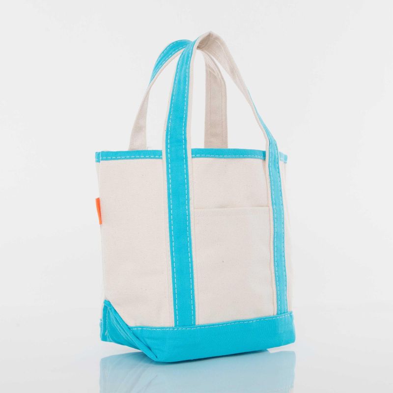 Custom Embroidered, Personalized, Monogrammed SMALL Canvas Boat Tote