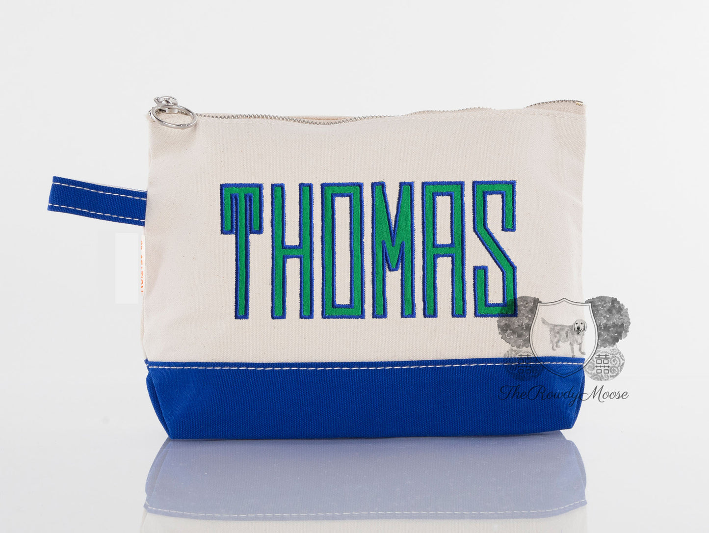 Custom Embroidered, Monogrammed, Personalized Canvas Cosmetic Bag