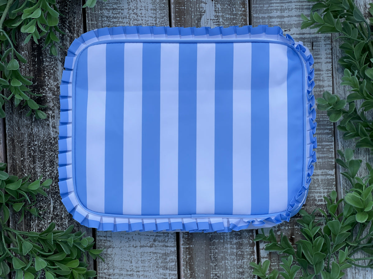 Custom Embroidered, Monogrammed, Personalized Ruffle Cosmetic Bag