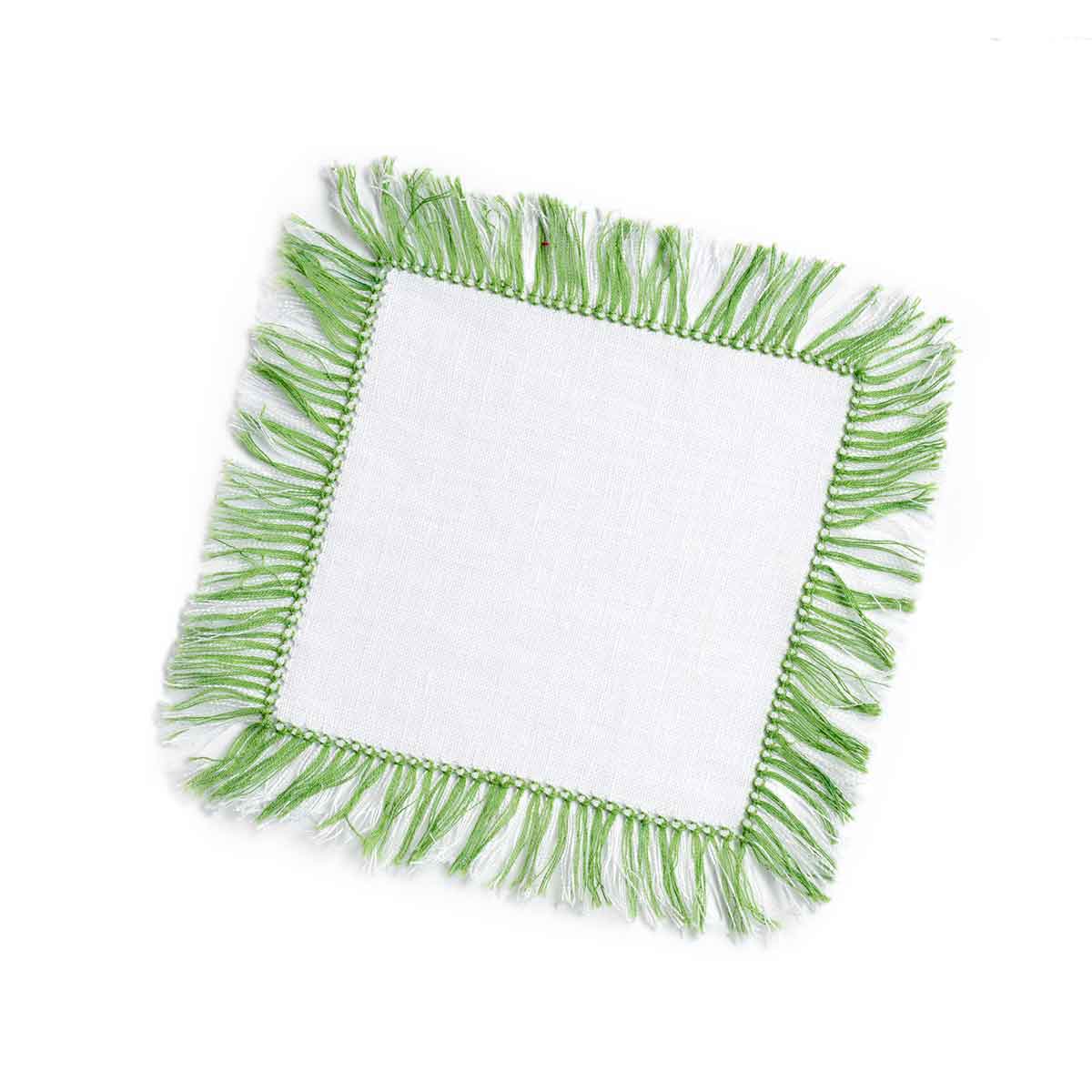 Custom Embroidered, Personalized, "The Golden Hour" Fringe Linen Cocktail Napkin Set of 4