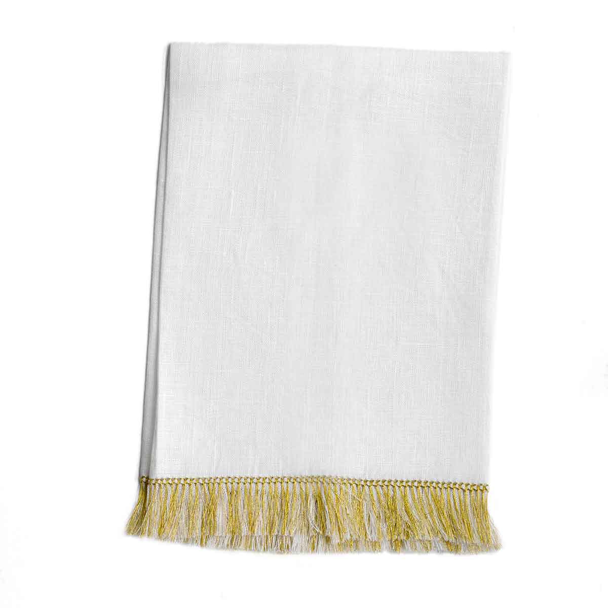 Custom Embroidered, Personalized, Monogrammed Fringe Linen Hand Towel