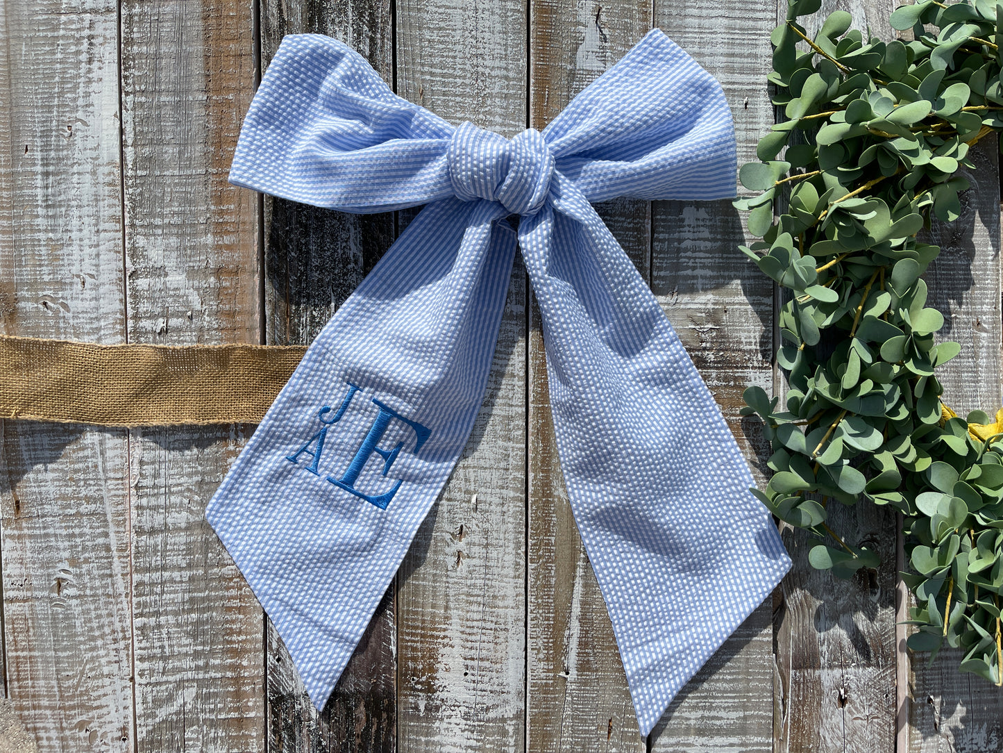 Custom Embroidered, Personalized, Monogrammed Seersucker, Gingham, or Solid SINGLE Sash