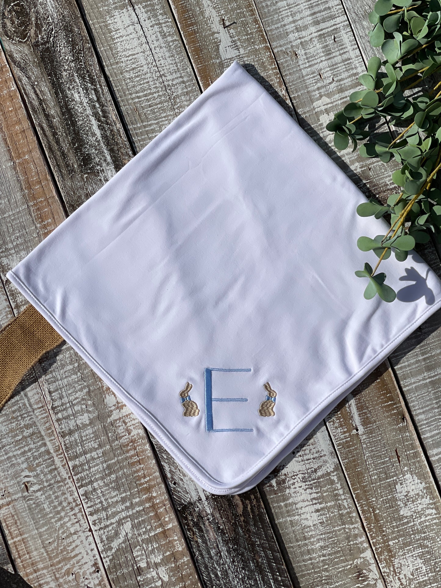 Custom Embroidered, Personalized, Monogrammed Bib, Burp, and/or Blanket Set
