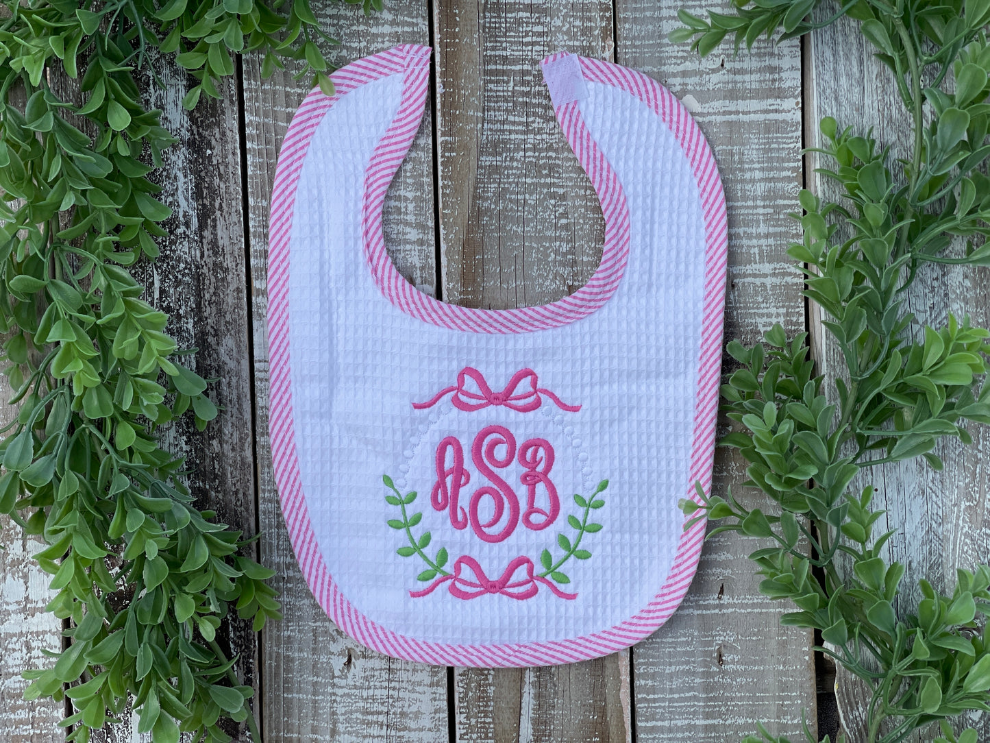 Custom Embroidered, Personalized, Monogrammed Bib, Burp, and/or Blanket Set