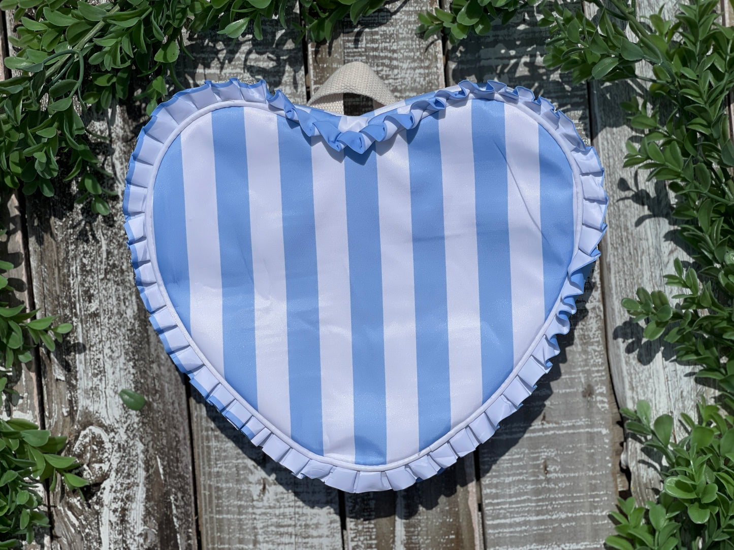 Custom Embroidered, Personalized, Monogrammed Ruffle Heart Backpack