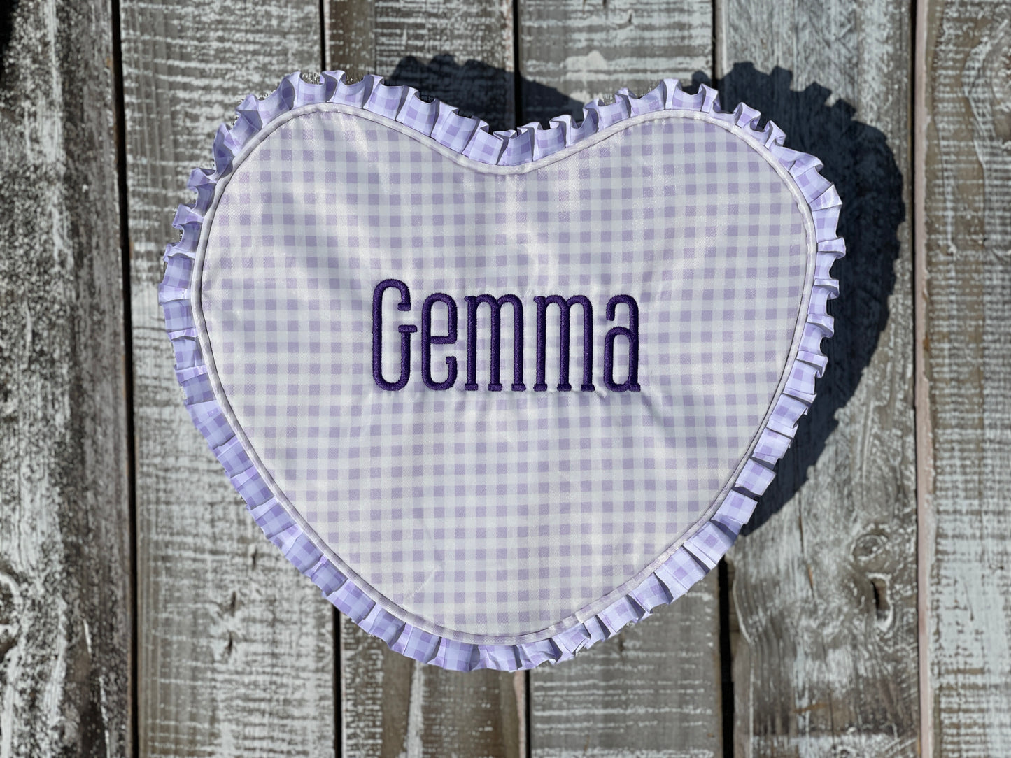 Custom Embroidered, Personalized, Monogrammed Ruffle Heart Backpack