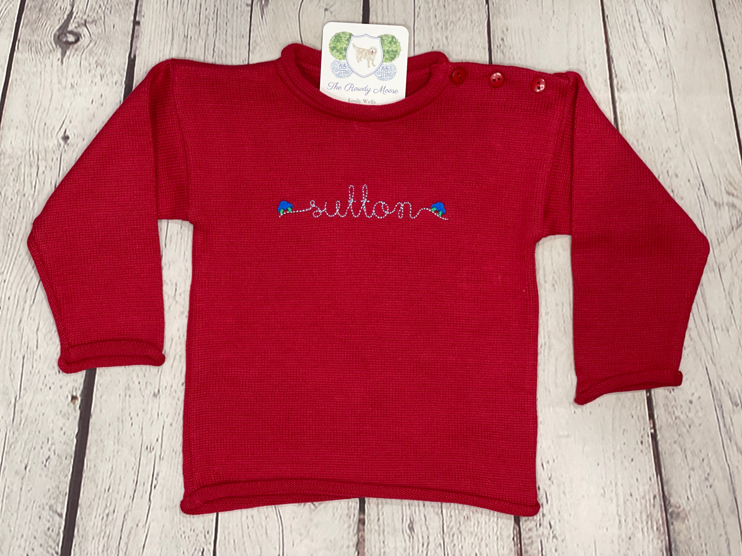 Custom Embroidered, Personalized, Monogrammed Rollneck Sweater