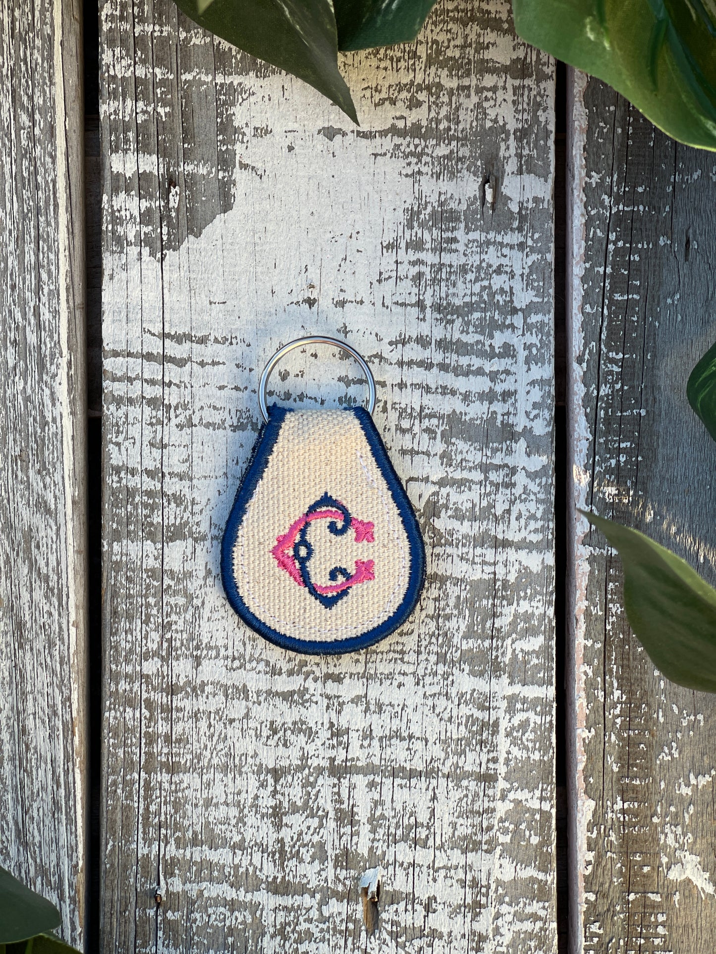 Custom Embroidered, Personalized, Monogrammed Canvas Keychain