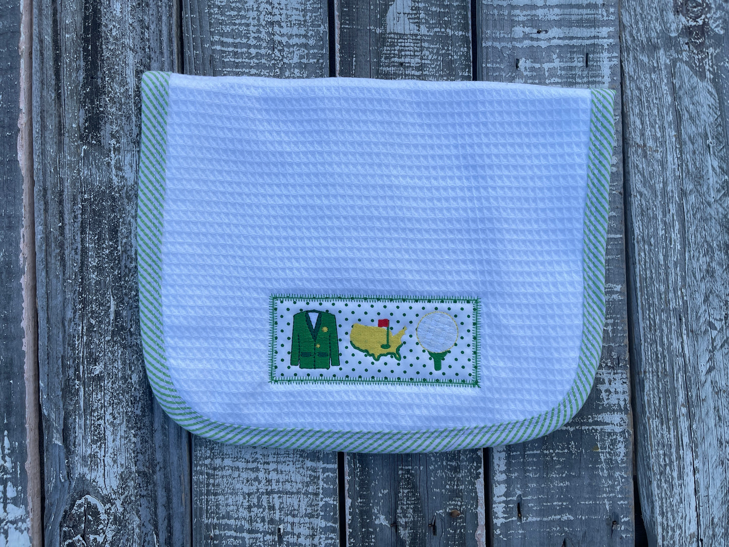 Custom Embroidered, Personalized, Monogrammed Bib, Burp, and/or Blanket Set