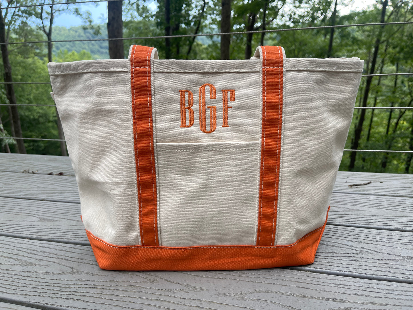 Custom Embroidered, Personalized, Monogrammed MEDIUM Canvas Boat Tote