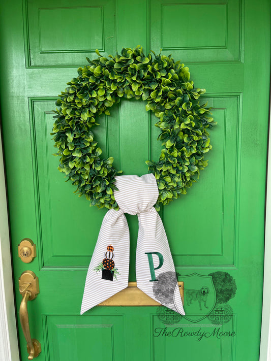 Custom Embroidered, Personalized, Monogrammed Seersucker, Gingham, or Solid SINGLE Sash