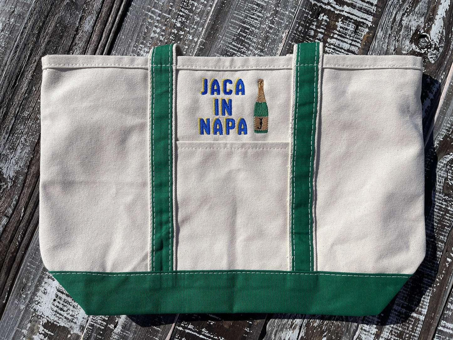 Custom Embroidered, Personalized, Monogrammed MEDIUM Canvas Boat Tote