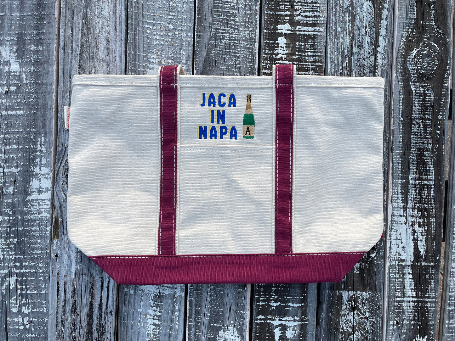 Custom Embroidered, Personalized, Monogrammed MEDIUM Canvas Boat Tote