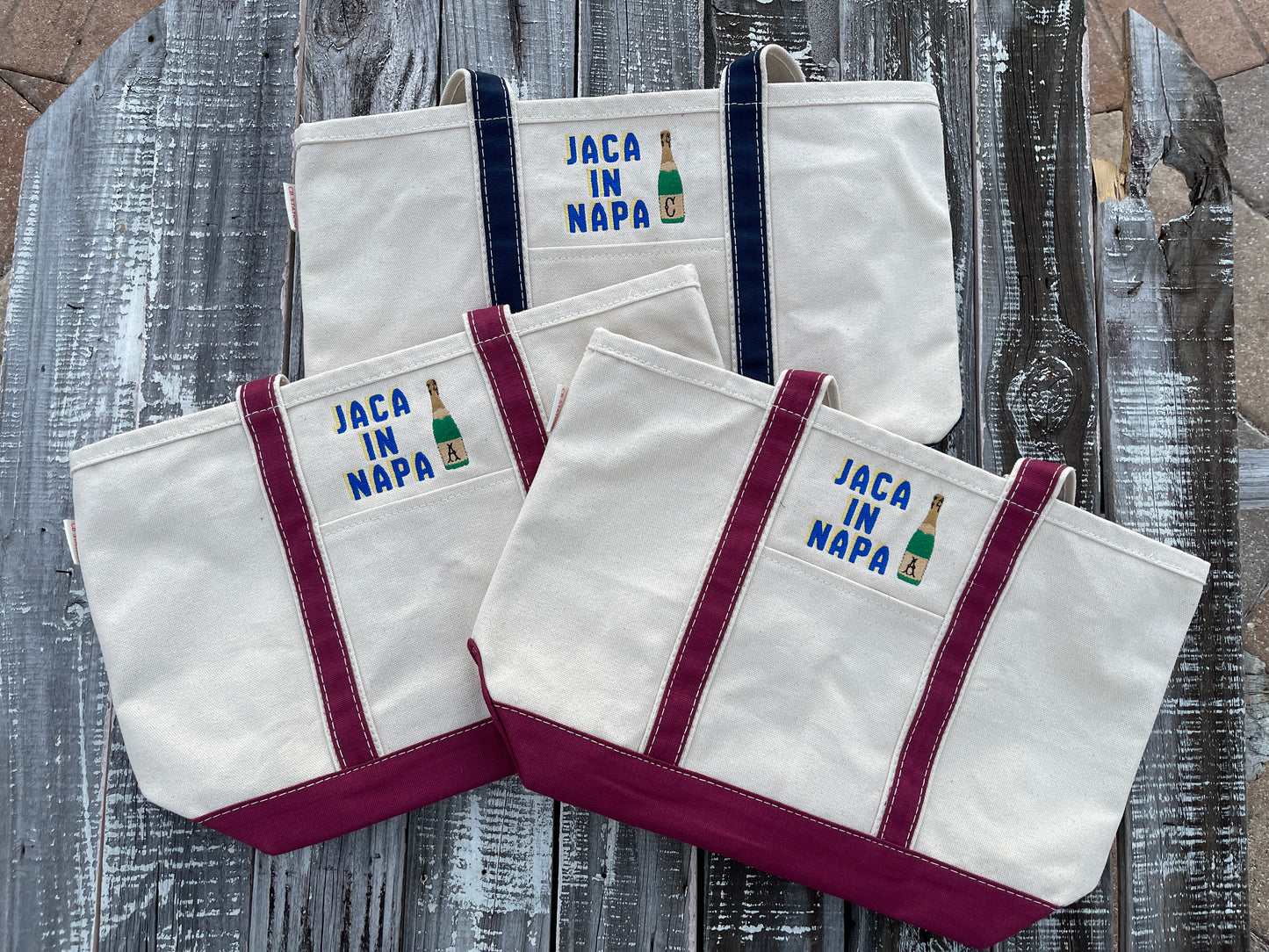 Custom Embroidered, Personalized, Monogrammed MEDIUM Canvas Boat Tote