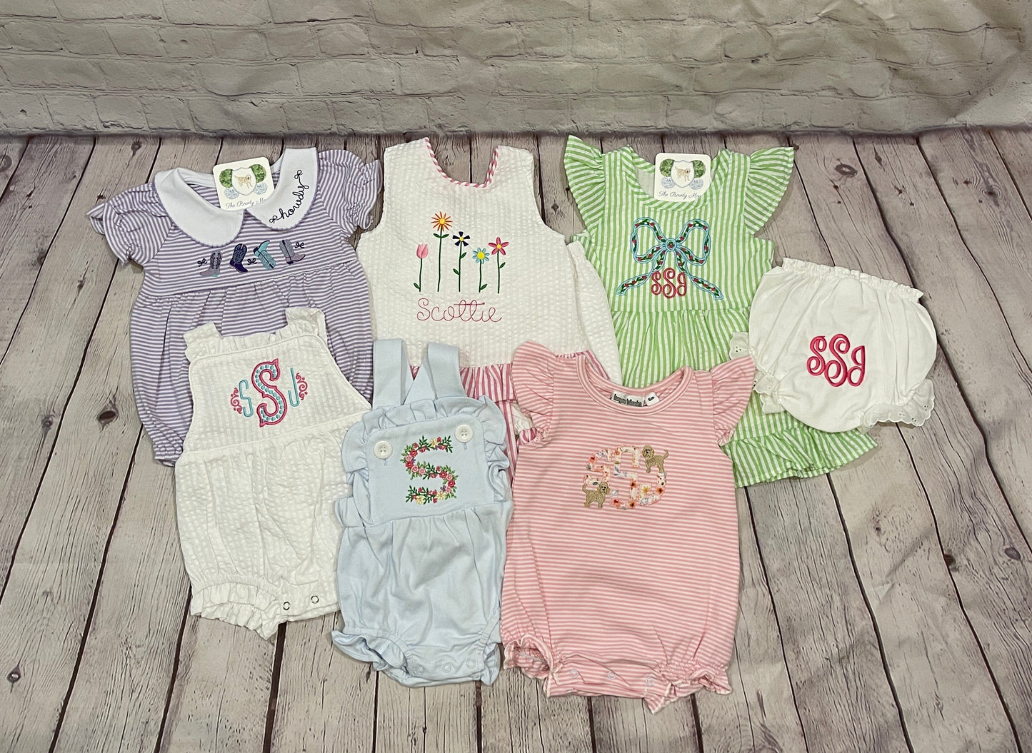 Custom Embroidered, Monogrammed, Personalized Baby Bundle