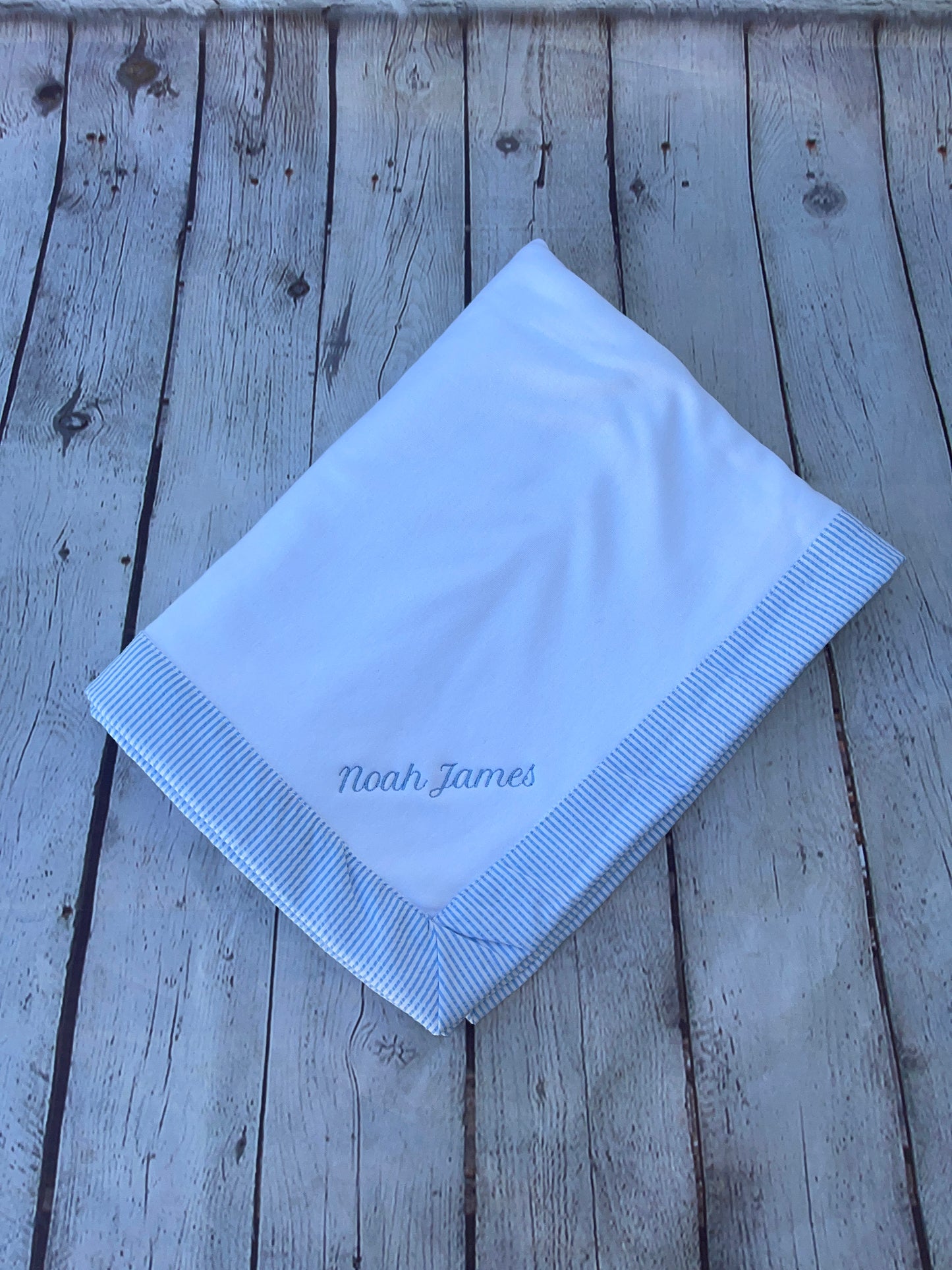 Custom Embroidered, Personalized, Monogrammed Bib, Burp, and/or Blanket Set