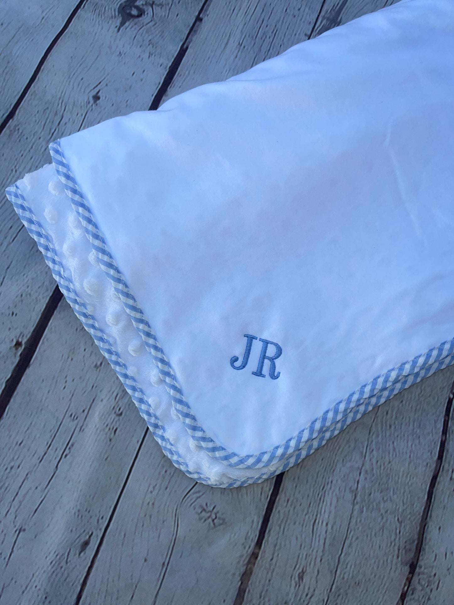Custom Embroidered, Personalized, Monogrammed Bib, Burp, and/or Blanket Set