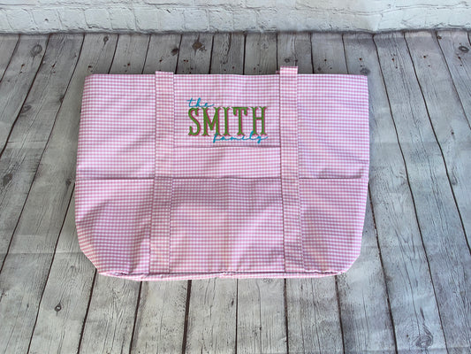 Custom Embroidered, Personalized, Monogrammed Wipeable Tote Bag