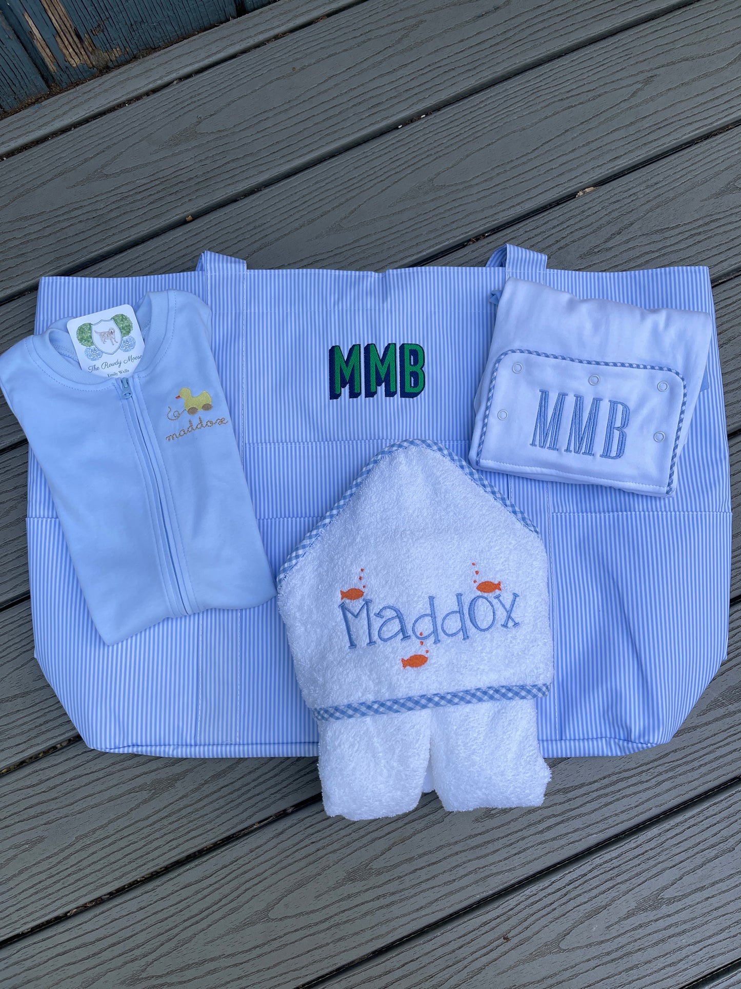Custom Embroidered, Monogrammed, Personalized Baby Bundle