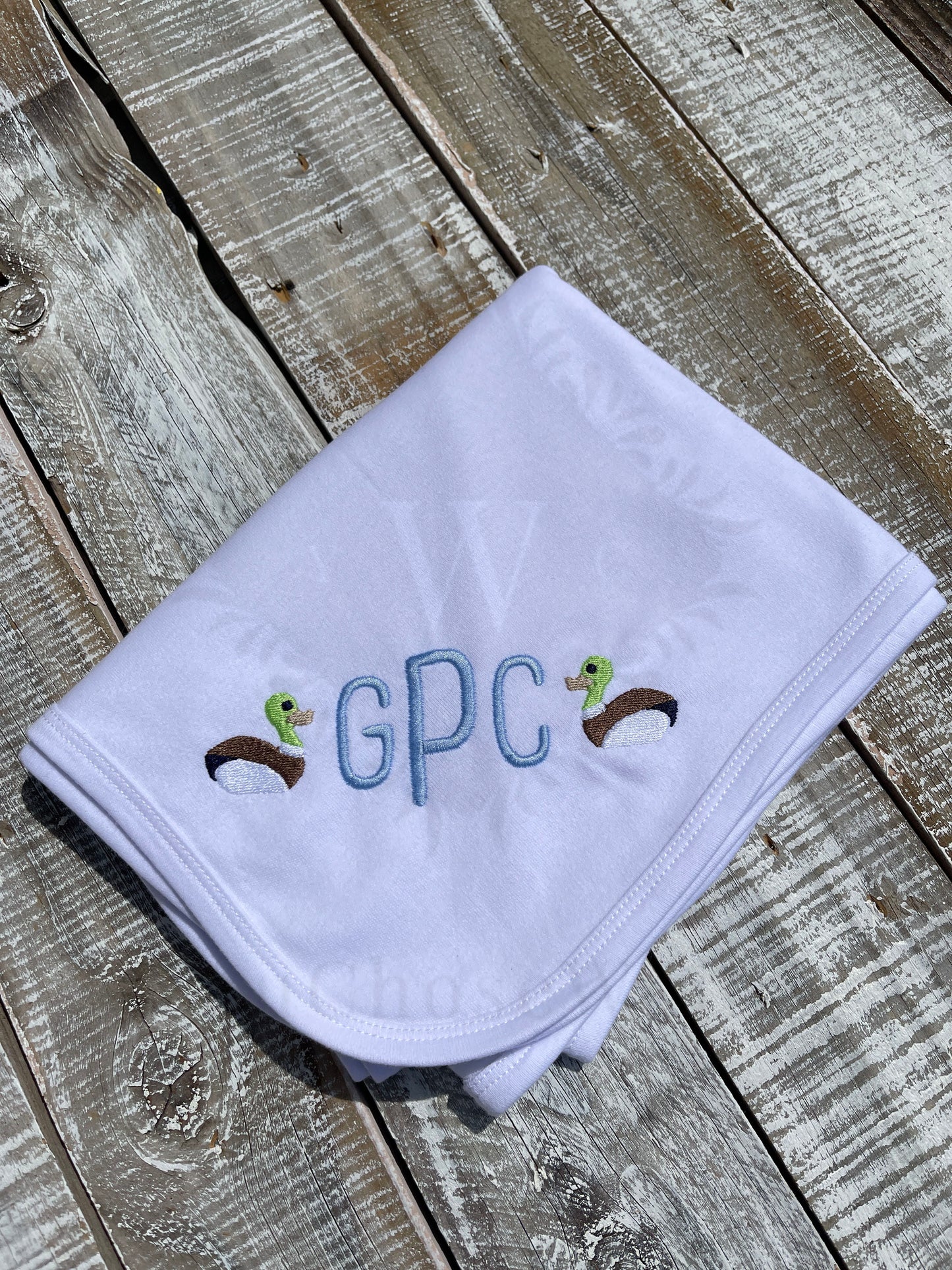 Custom Embroidered, Personalized, Monogrammed Bib, Burp, and/or Blanket Set