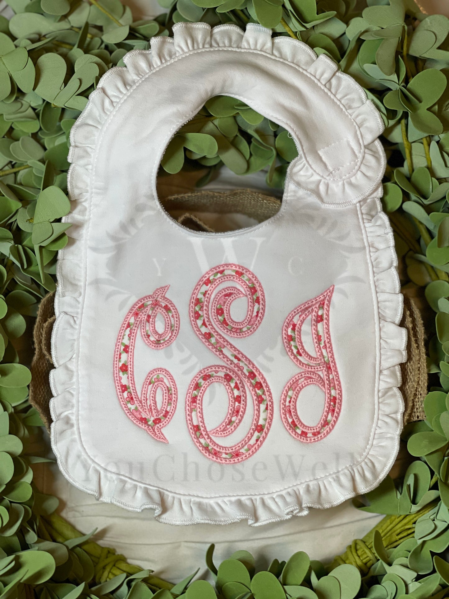 Custom Embroidered, Personalized, Monogrammed Bib, Burp, and/or Blanket Set