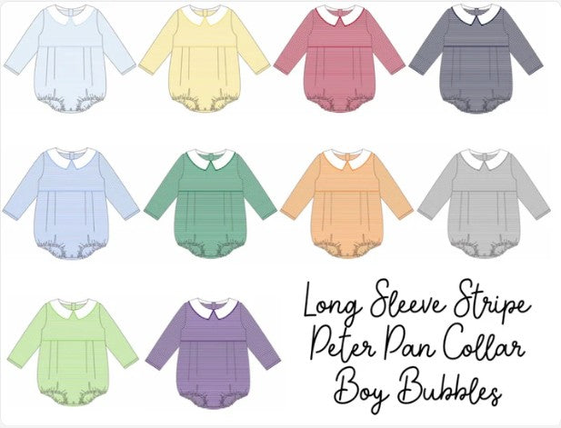 Custom Embroidered, Personalized, Monogrammed Knit Striped Bubble or Shirt