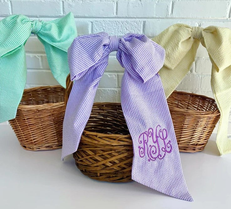 Custom Embroidered, Personalized, Monogrammed Seersucker, Gingham, or Solid SINGLE Sash