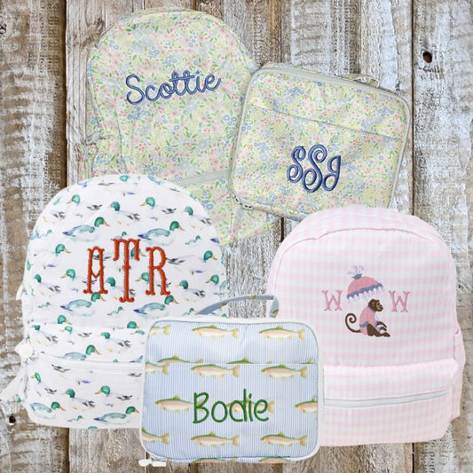 Custom Embroidered, Personalized, Monogrammed Nylon Backpack & Lunchbox