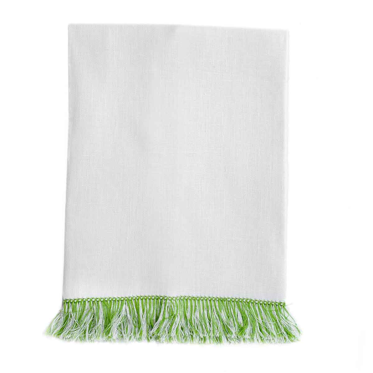 Custom Embroidered, Personalized, Monogrammed Fringe Linen Hand Towel