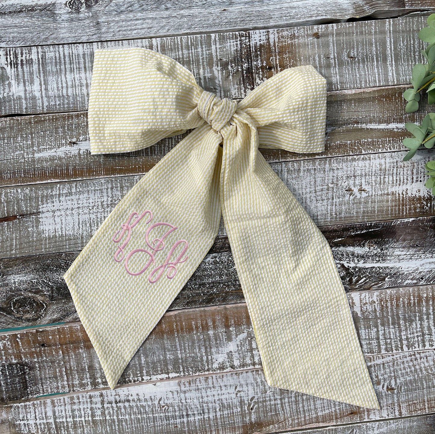 Custom Embroidered, Personalized, Monogrammed Seersucker, Gingham, or Solid SINGLE Sash