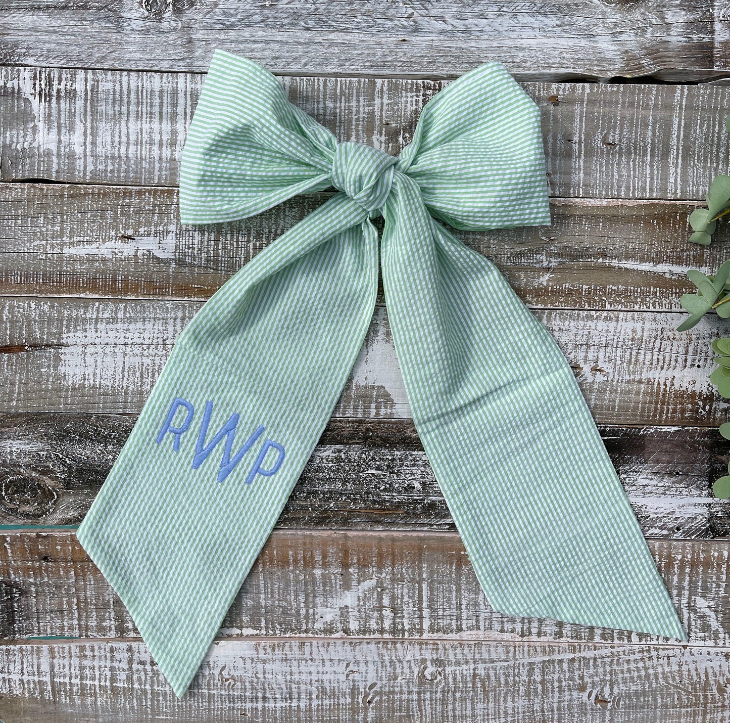 Custom Embroidered, Personalized, Monogrammed Seersucker, Gingham, or Solid SINGLE Sash