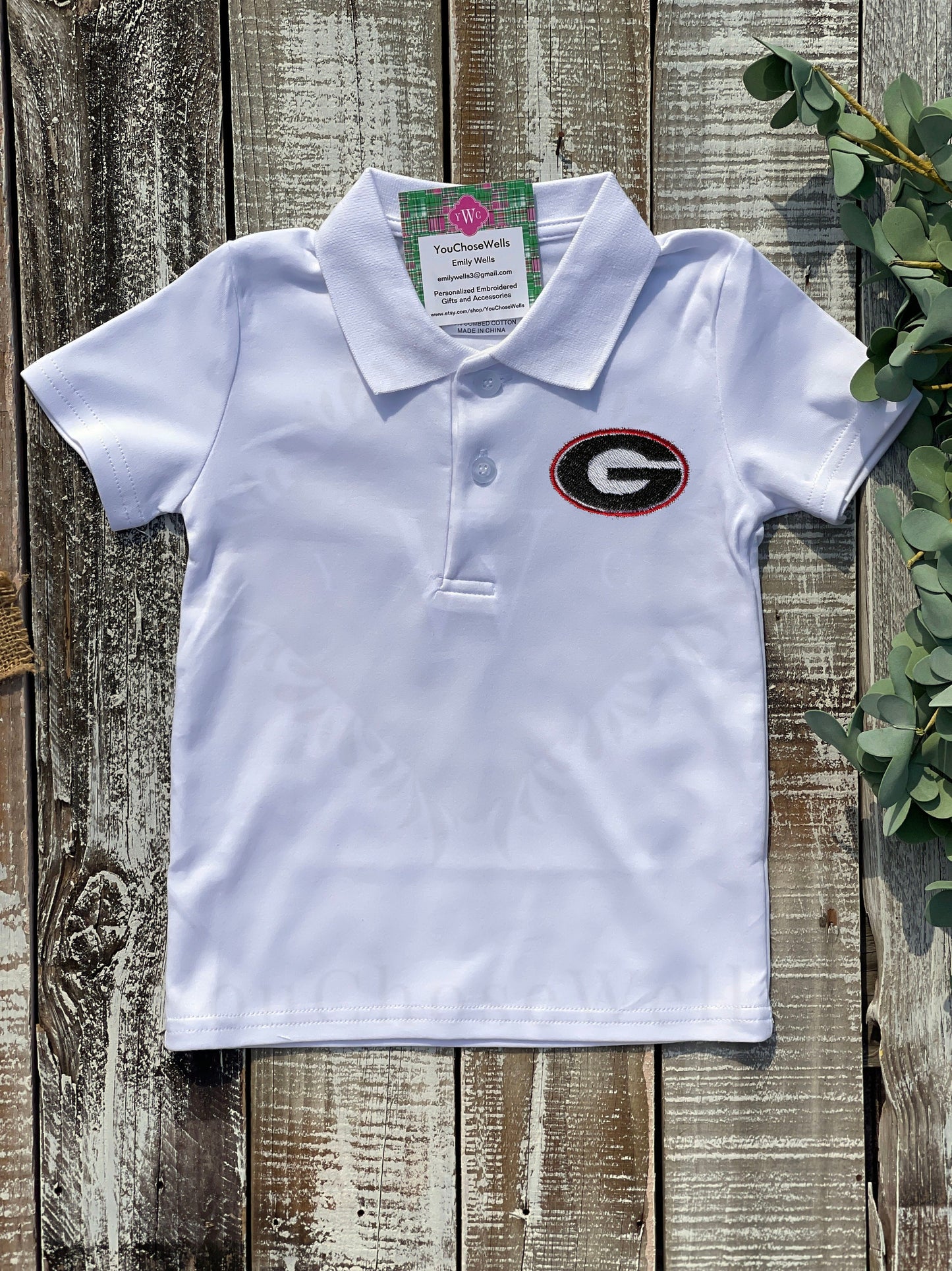 Custom Embroidered, Personalized Game Day G and Bulldog Windowpane Bubble, Polo Shirt and Short Set, and Polo Shirt and Bloomer Set