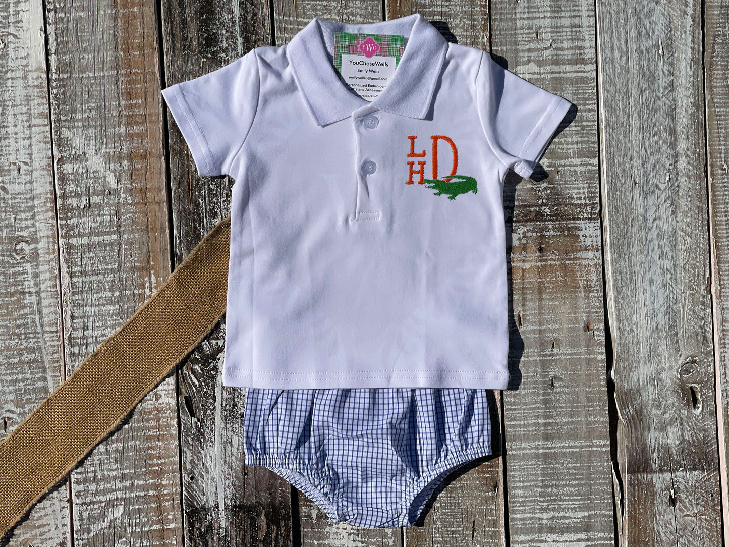 Monogrammed Boy University of Florida Polo Shirt and Short Set, Florida Gators, Gator Boy Polo Shirt, Game Day Outfit, Personalized, Custom,