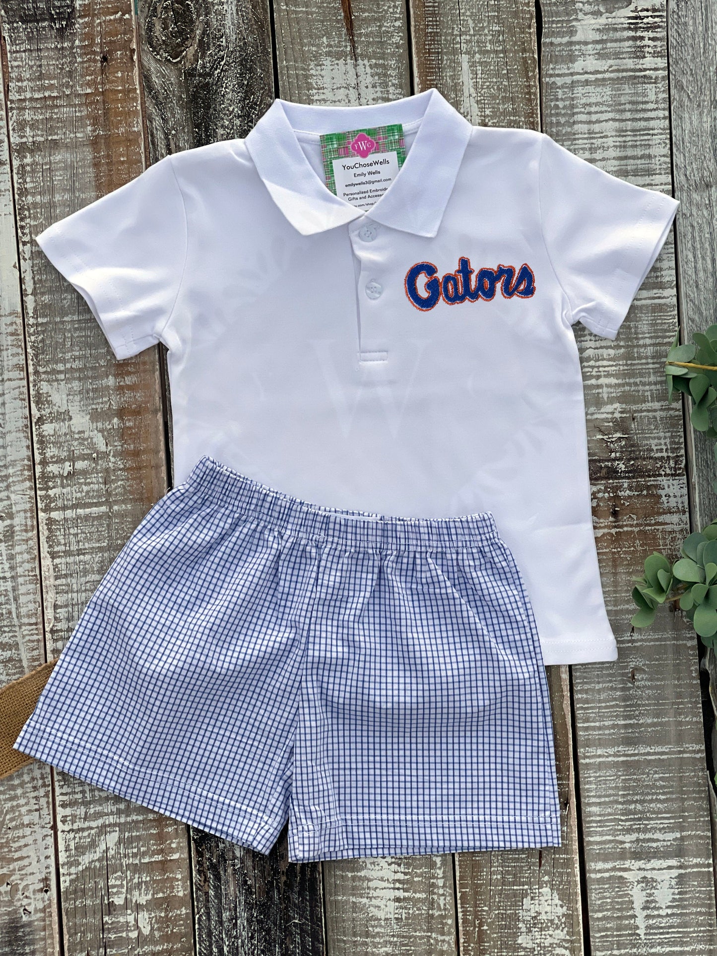 Monogrammed Boy Gator Polo Shirt & Short Set, Florida Gator Inspired, Gator Polo Shirt, Game Day Outfit, Personalized, Custom