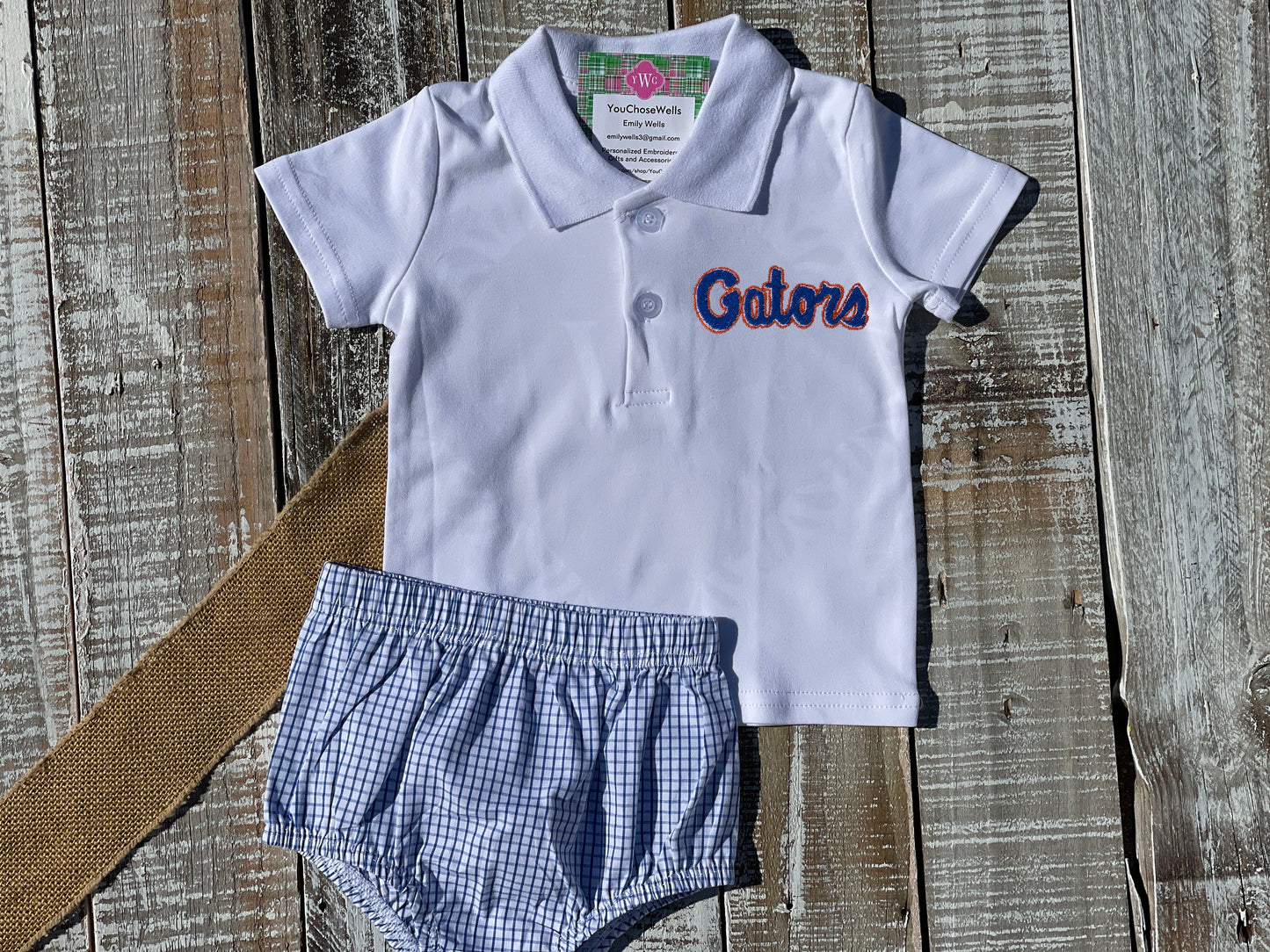 Monogrammed Boy Gator Polo Shirt & Short Set, Florida Gator Inspired, Gator Polo Shirt, Game Day Outfit, Personalized, Custom