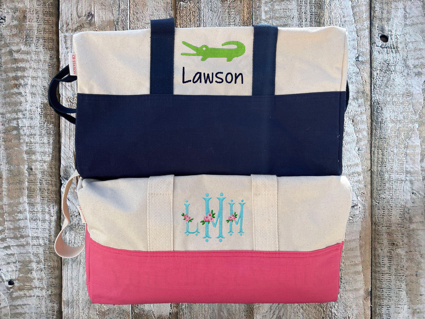 Custom Embroidered, Personalized, Monogrammed Canvas Duffle Bag