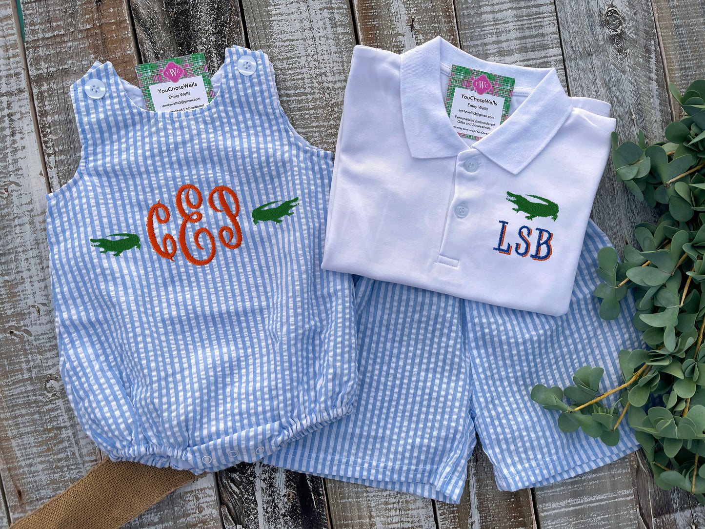 Monogrammed University of Florida Bubble & Polo Shirt and Short Set, Florida Gators, Gator Boy Polo, Game Day Outfit, Personalized, Custom