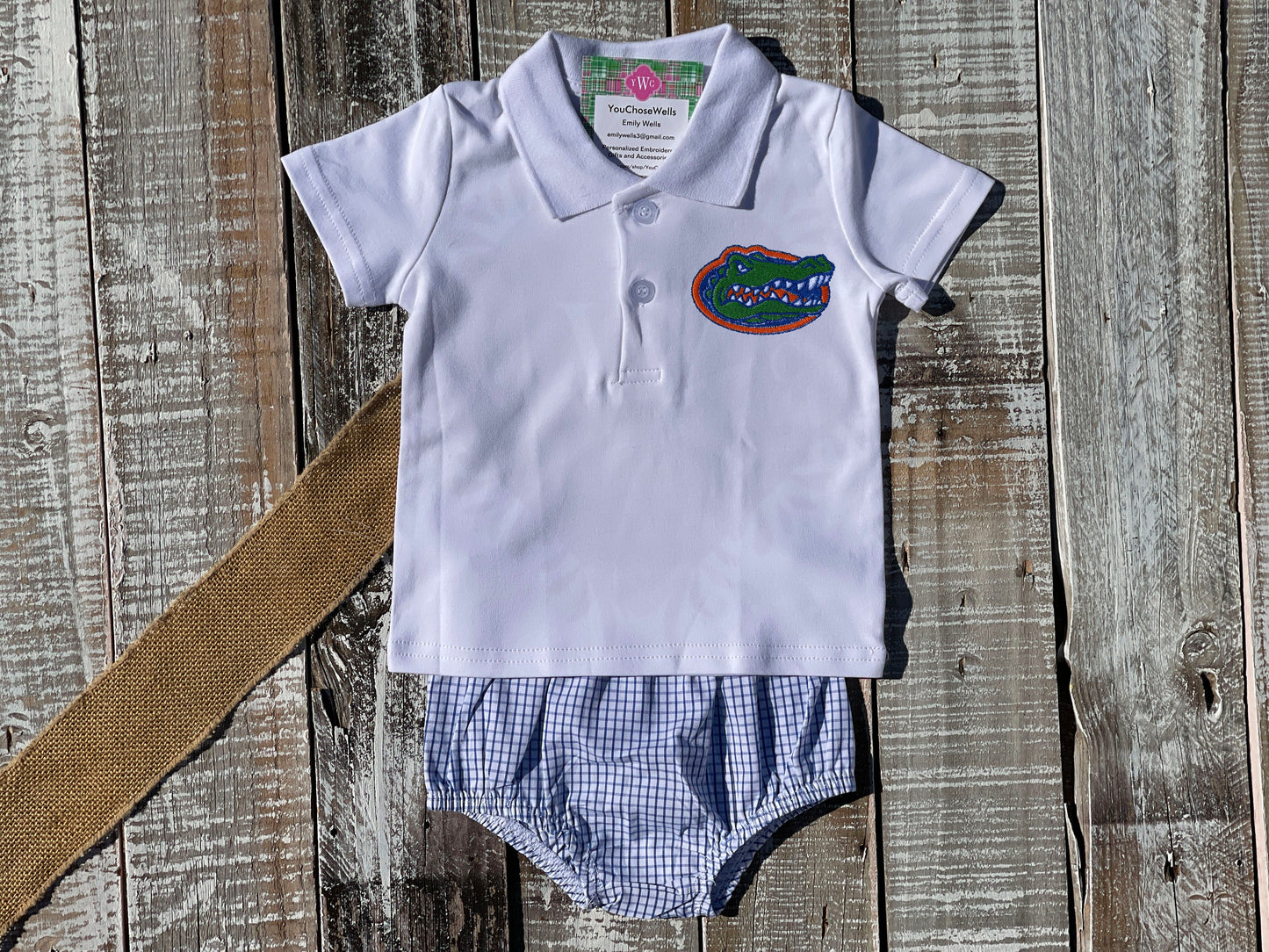 Monogrammed Boy Gator Polo Shirt & Short Set, Florida Gator Inspired, Gator Polo Shirt, Game Day Outfit, Personalized, Custom