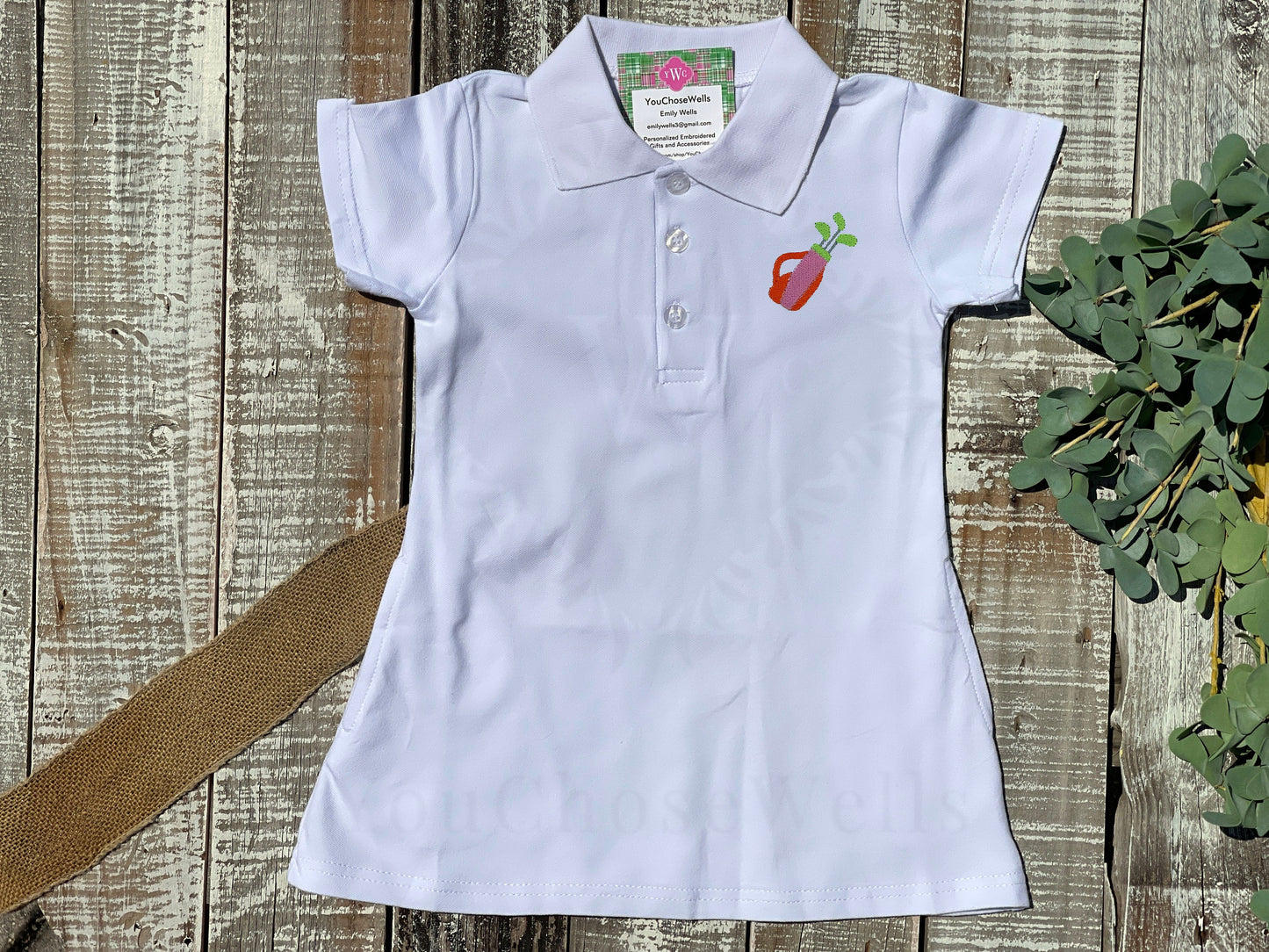 Embroidered, Monogrammed Girls Short Sleeve Polo Dress, Personalized Golf Polo Dress, Custom Tennis Dress, Girl Polo Dress, Little Girl