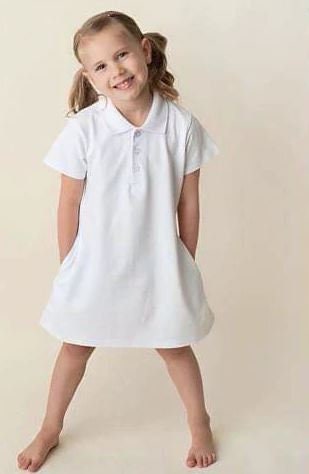 Embroidered, Monogrammed Girls Short Sleeve Polo Dress, Personalized Golf Polo Dress, Custom Tennis Dress, Girl Polo Dress, Little Girl